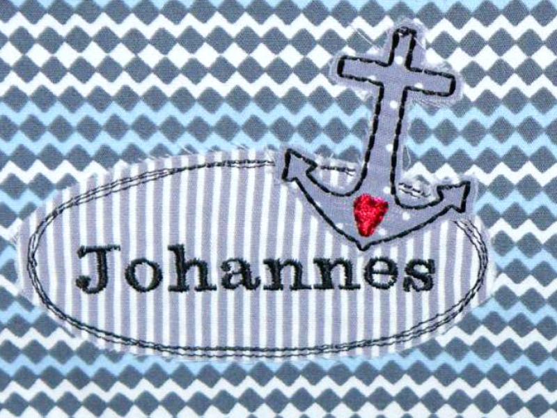 Stickdatei Doodle-Rahmen Anker -blanko- für 10x10cm Stickrahmen - Applikation - Aufnäher S070-06